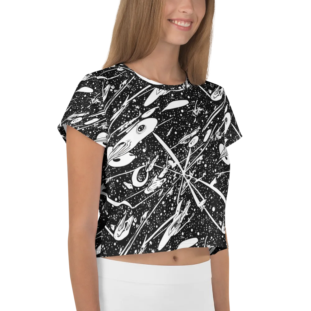 Black Hole Ballet on Crop Tee — Right