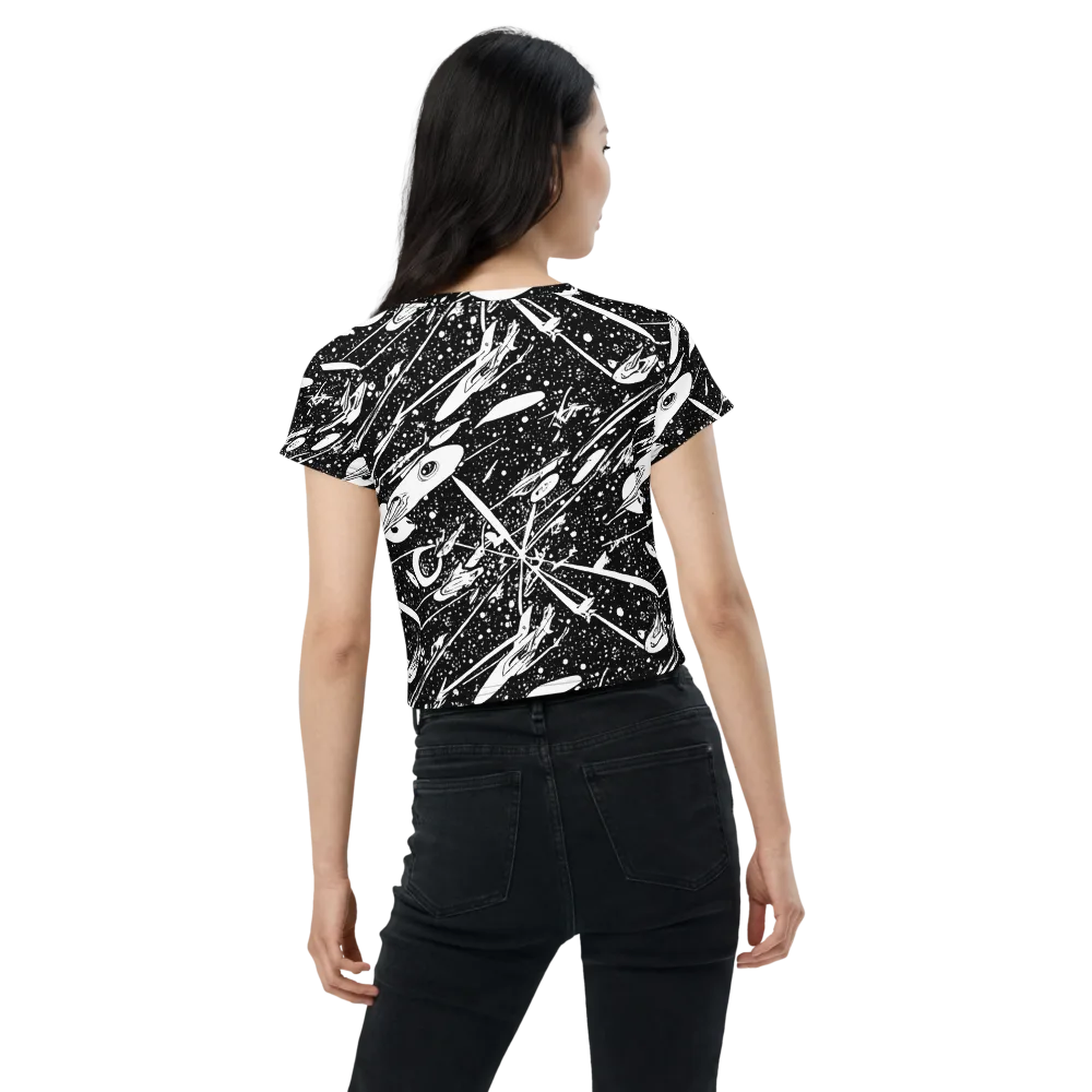 Black Hole Ballet on Crop Tee — Back