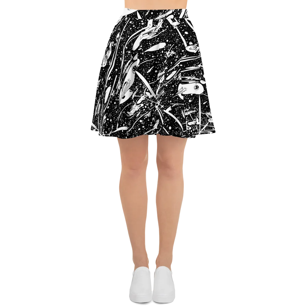 Black Hole Ballet on Skater Skirt — Front
