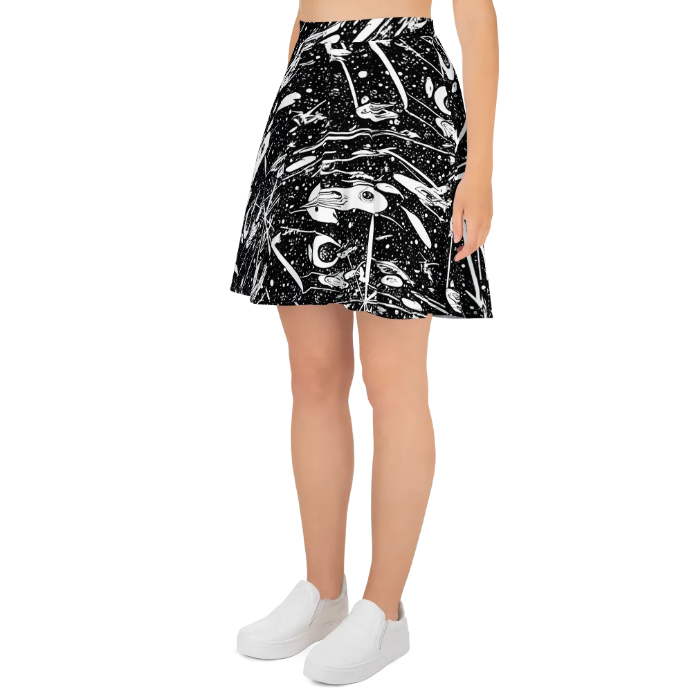 Black Hole Ballet on Skater Skirt — Left