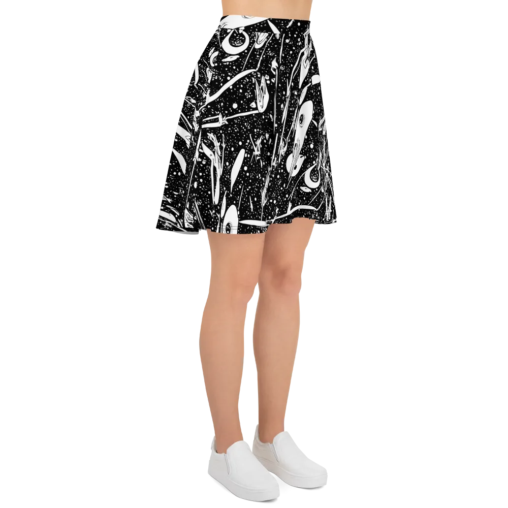 Black Hole Ballet on Skater Skirt — Right