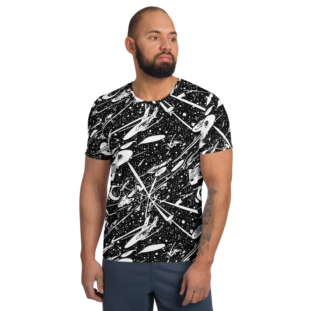 Black Hole Ballet on Men's Athletic T-Shirt — Front