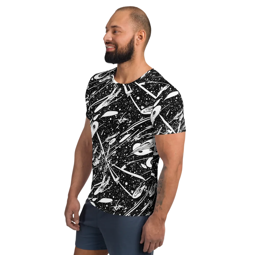Black Hole Ballet on Men's Athletic T-Shirt — Left