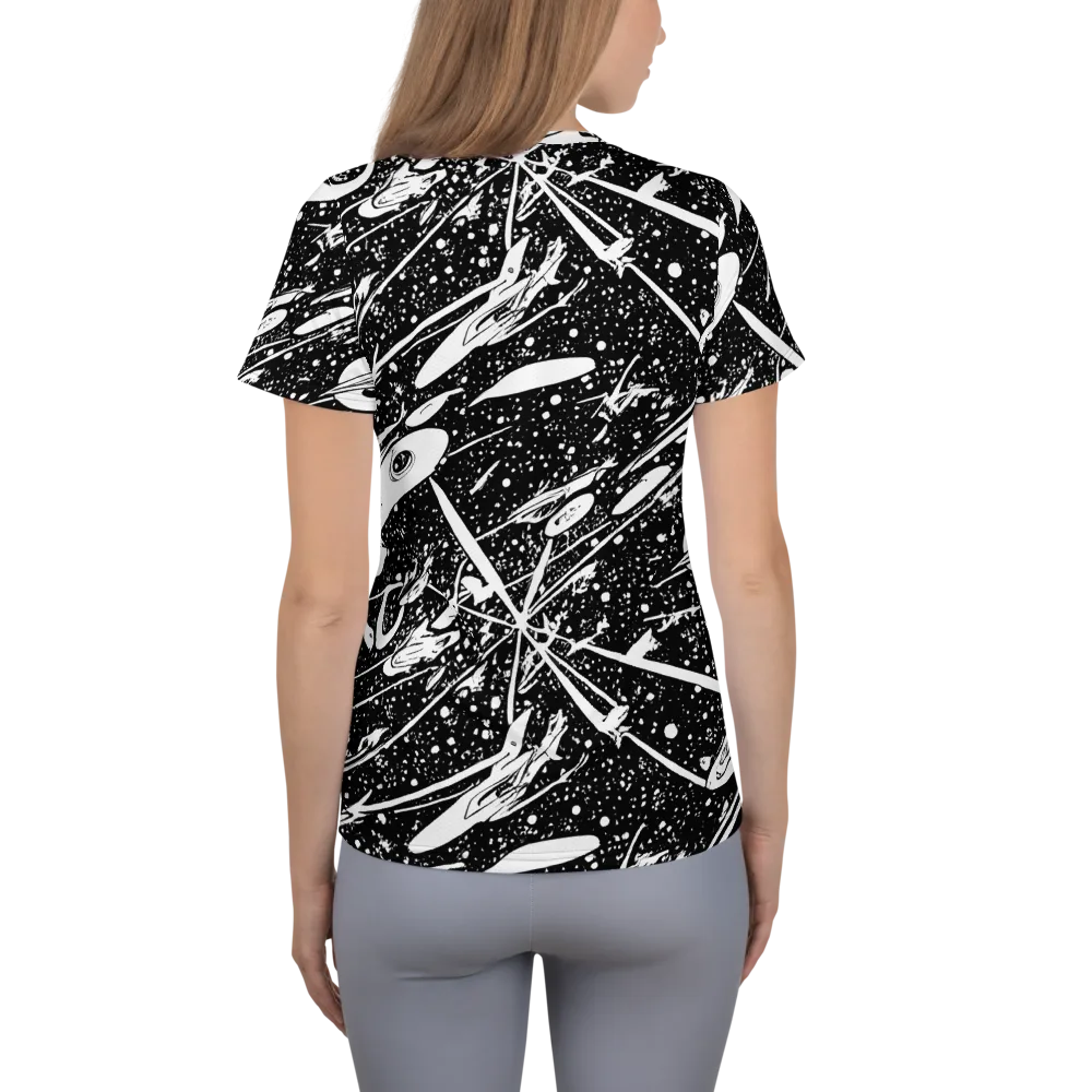 Black Hole Ballet on Women's Athletic T-Shirt — Back