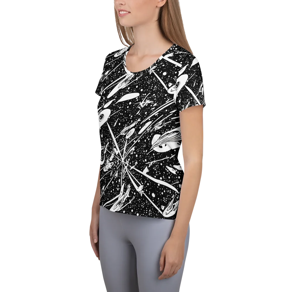Black Hole Ballet on Women's Athletic T-Shirt — Left