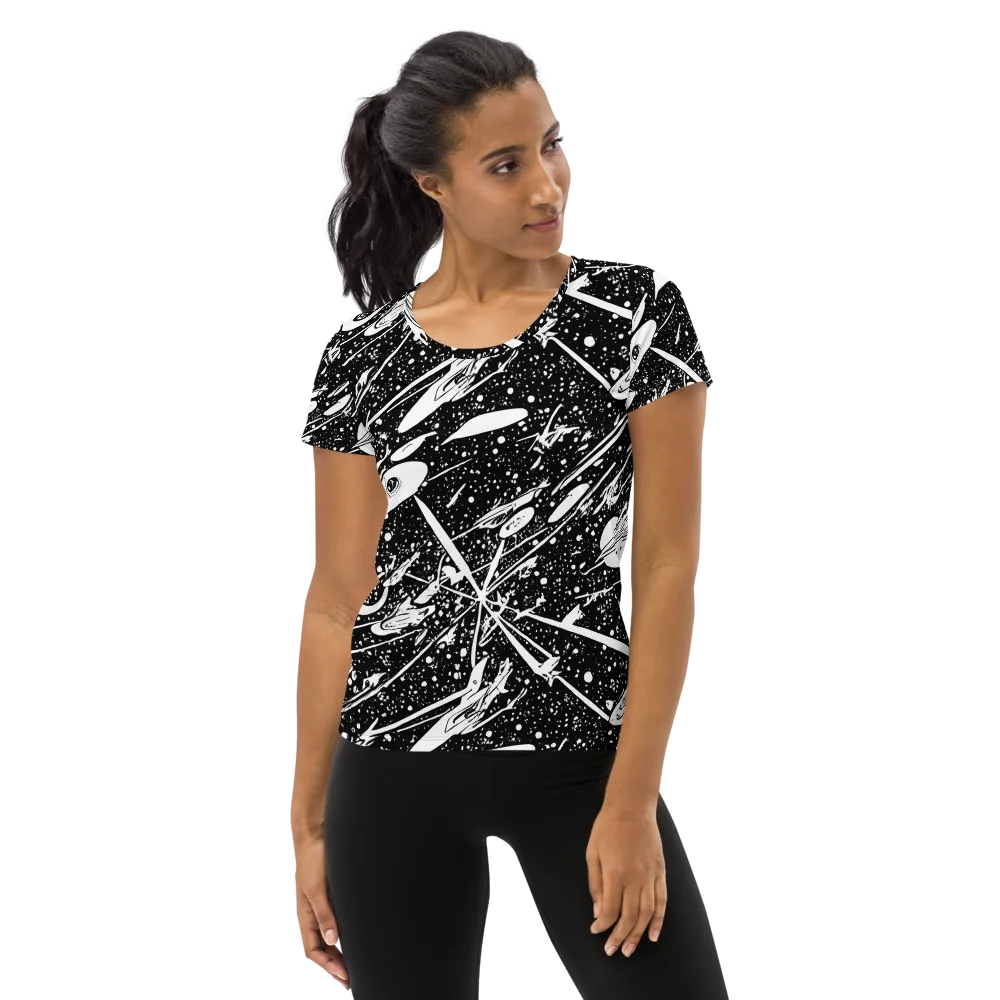 Black Hole Ballet on Women's Athletic T-Shirt — Front