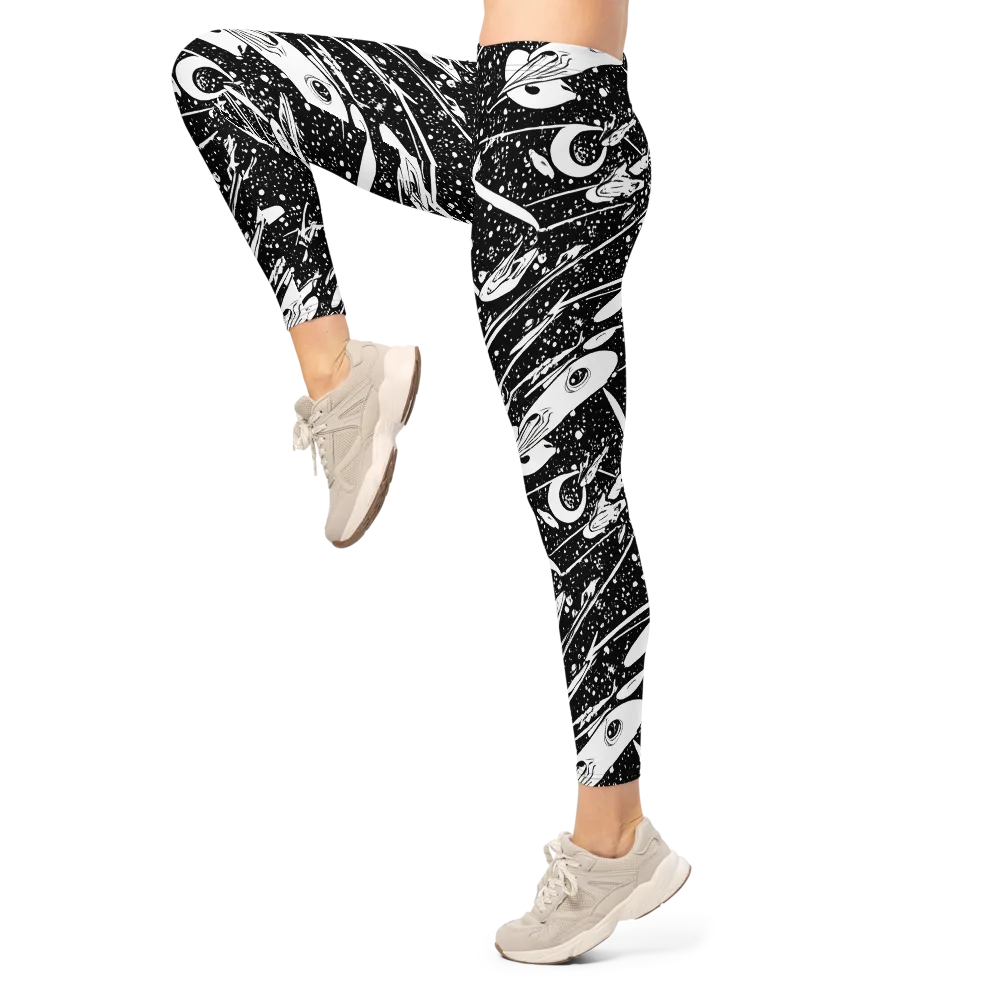 Black Hole Ballet on Leggings — Left