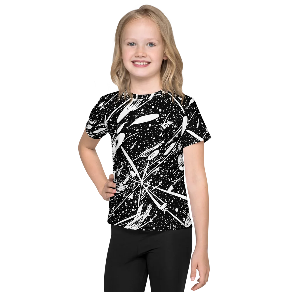 Black Hole Ballet on Kids Crew Neck T-Shirt — Front