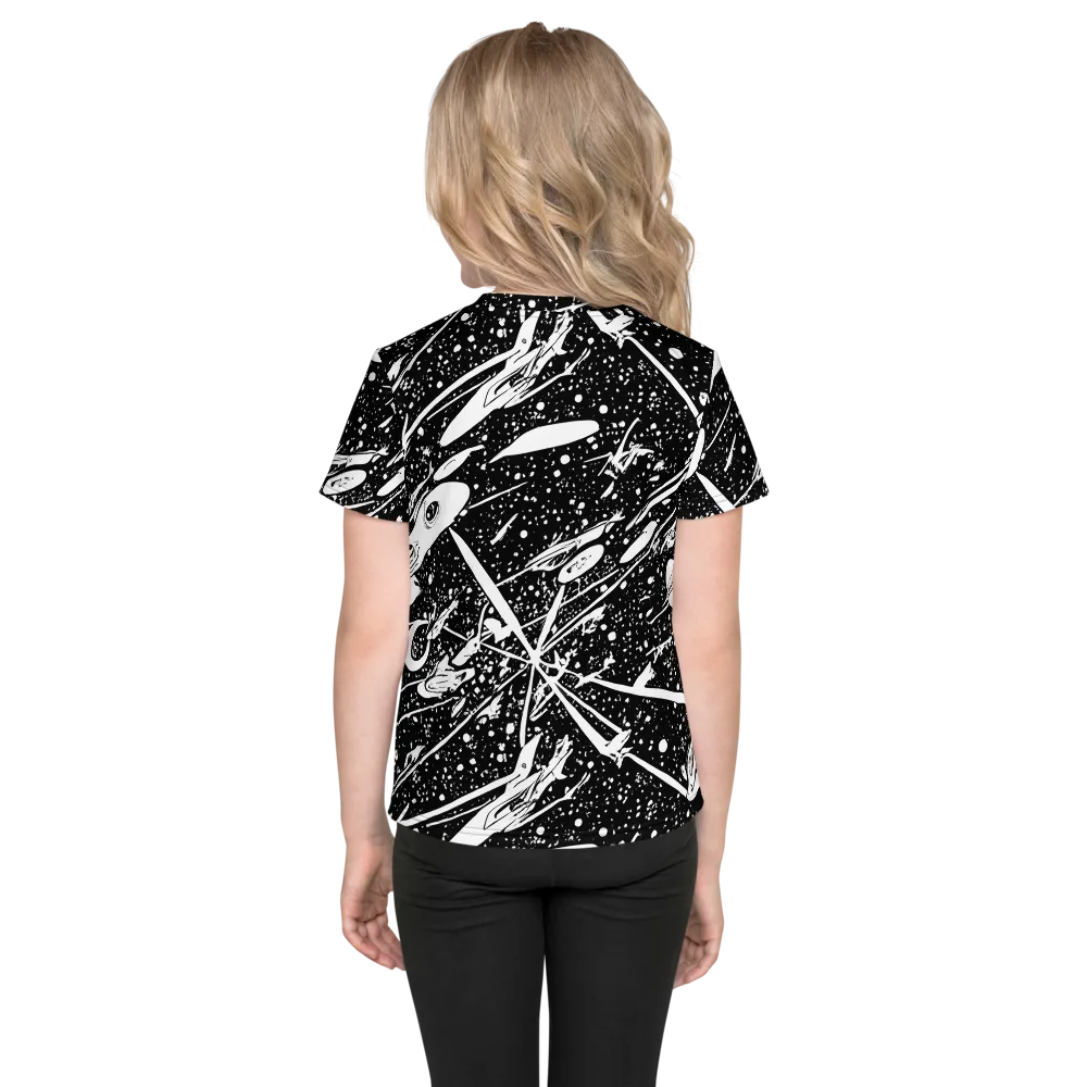 Black Hole Ballet on Kids Crew Neck T-Shirt — Back