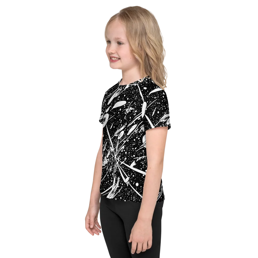 Black Hole Ballet on Kids Crew Neck T-Shirt — Left