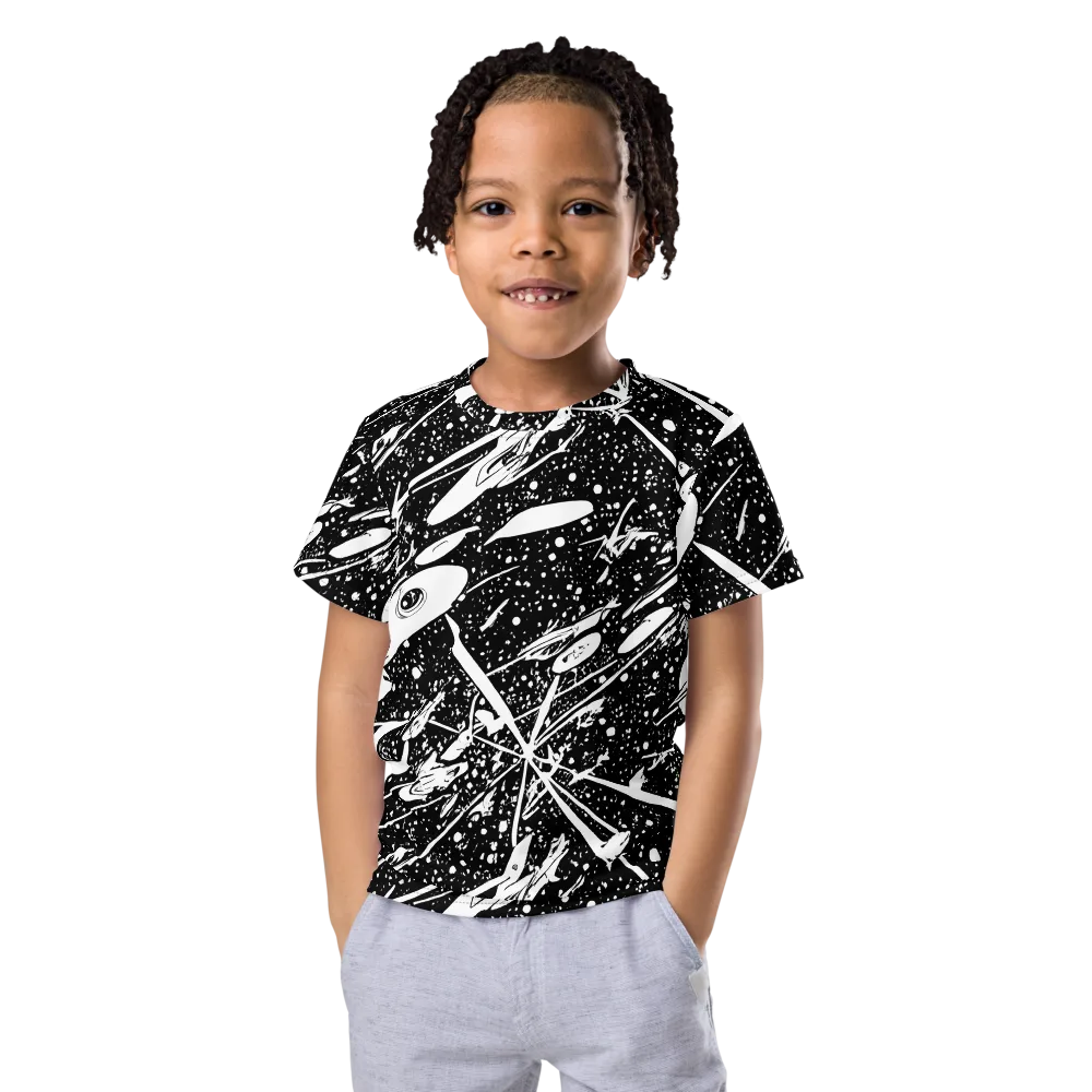 Black Hole Ballet on Kids Crew Neck T-Shirt — Front