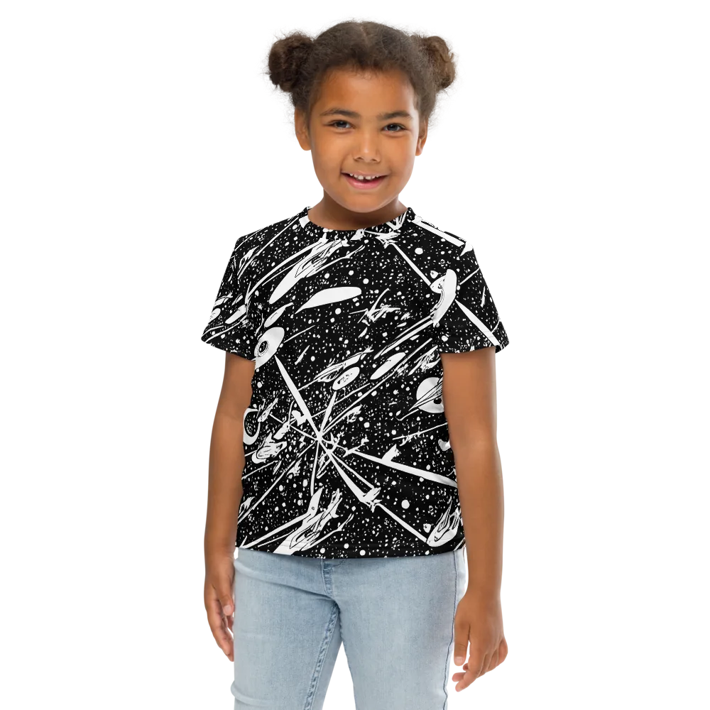 Black Hole Ballet on Kids Crew Neck T-Shirt — Front