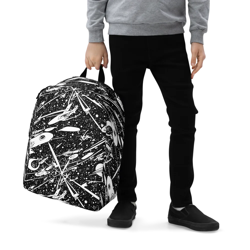Black Hole Ballet on Minimalist Backpack — Zoomed-in