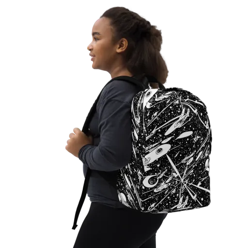 Black Hole Ballet on a Minimalist Backpack
