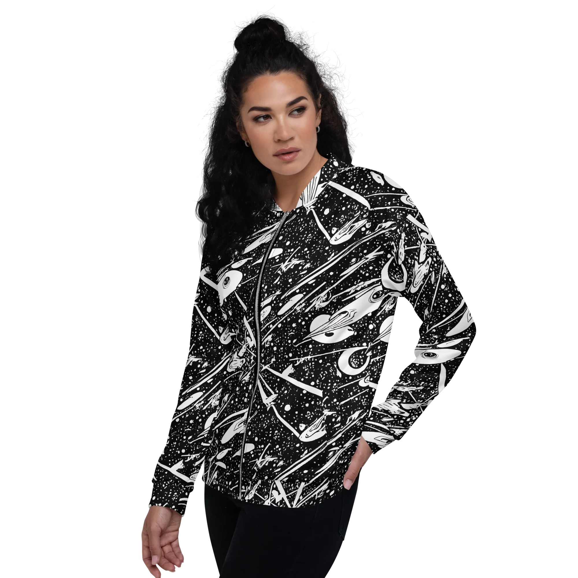Black Hole Ballet on Bomber Jacket — Left