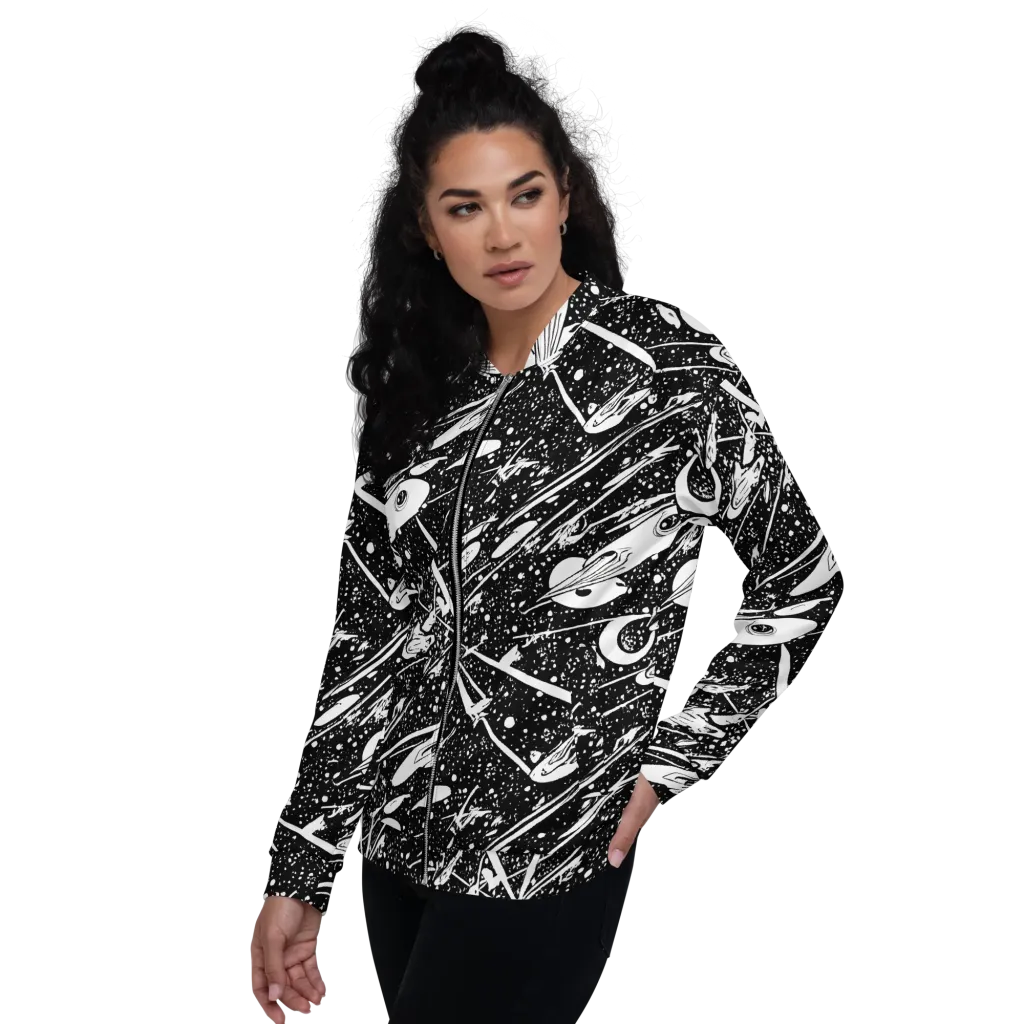 Black Hole Ballet on Bomber Jacket — Left
