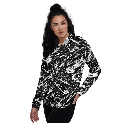 Black Hole Ballet on a Bomber Jacket