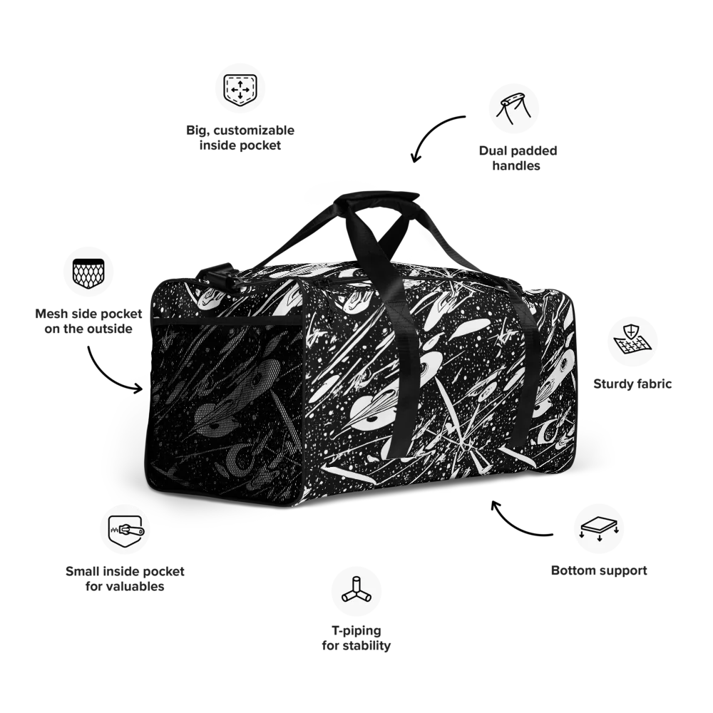 Black Hole Ballet on Duffle Bag — Right Front