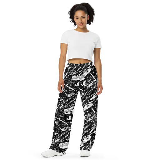 Black Hole Ballet on a Wide-Leg Pants