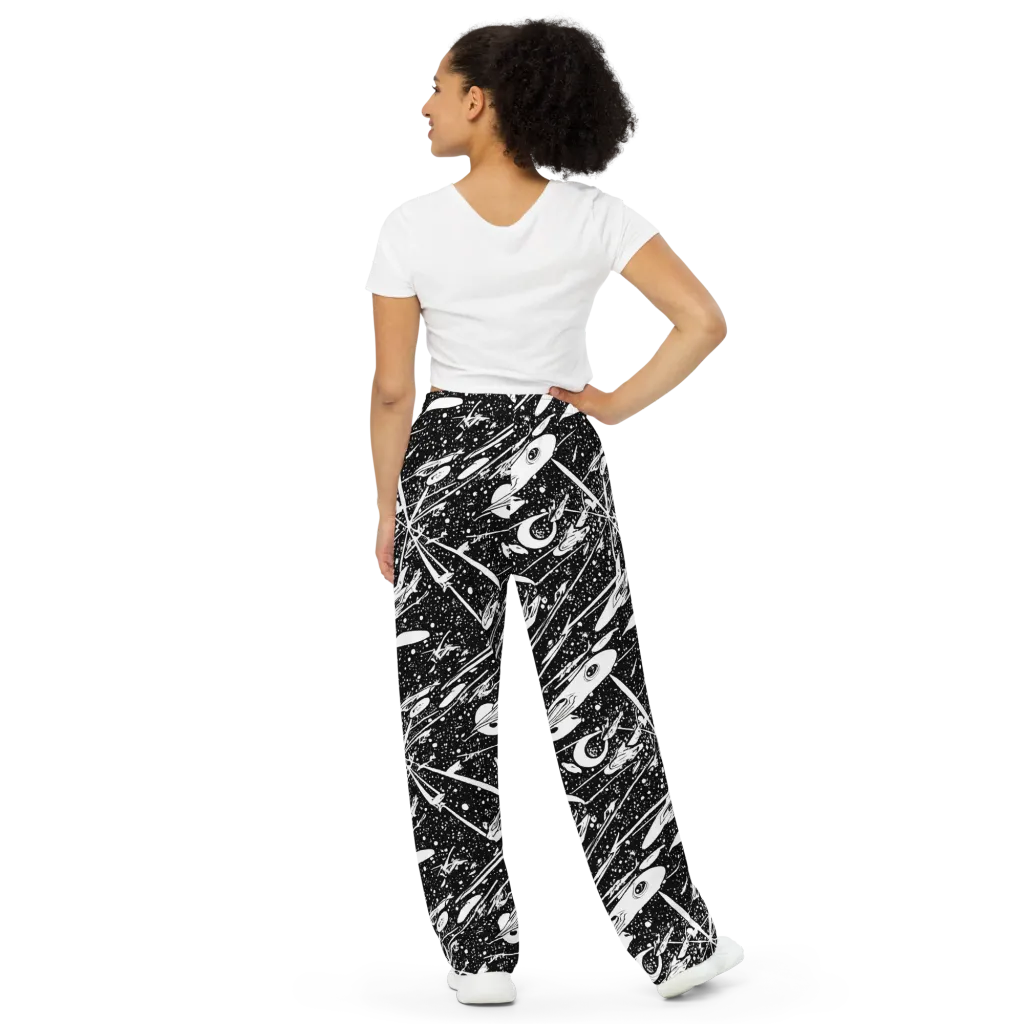 Black Hole Ballet on Wide-Leg Pants — Back