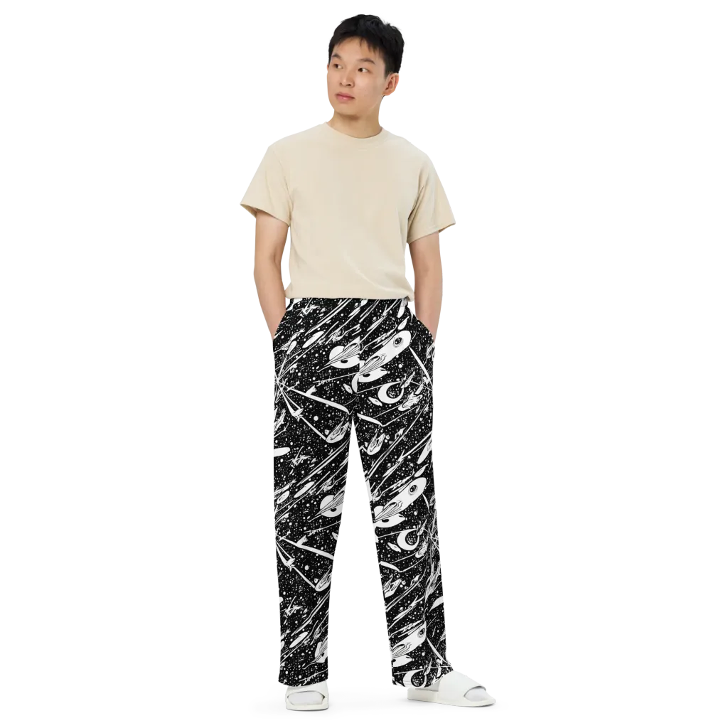 Black Hole Ballet on Wide-Leg Pants — Front