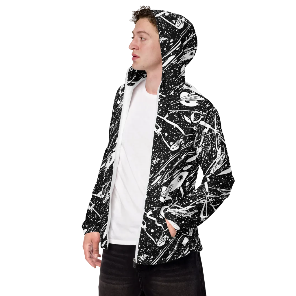 Black Hole Ballet on Men's Windbreaker — Left Front