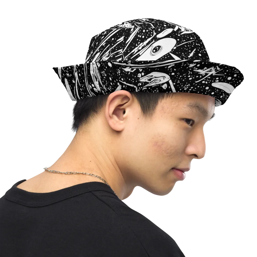 Black Hole Ballet on Reversible Bucket Hat — Right Outside