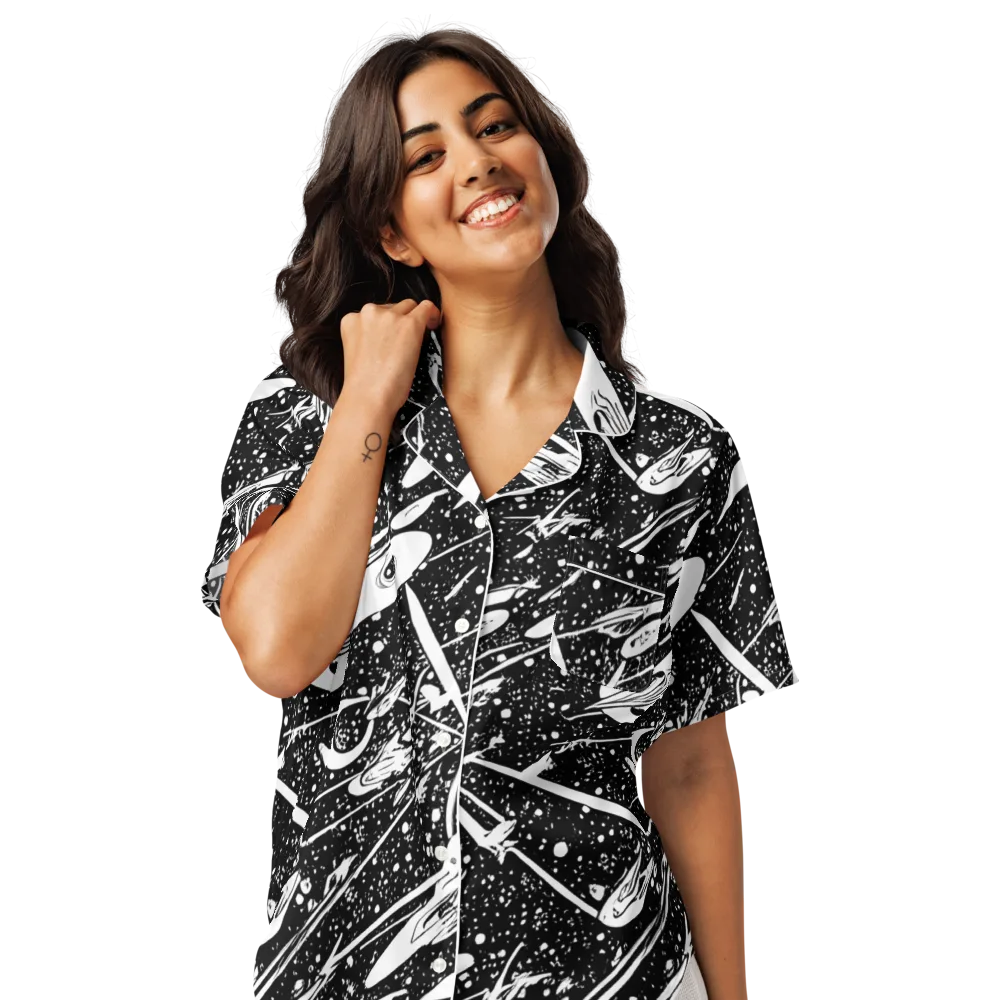 Black Hole Ballet on Women's Short Sleeve Pajama Top — Front