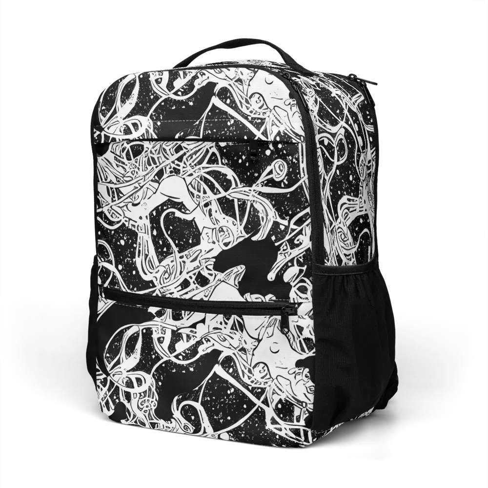 Chaos in Black on Utility Backpack — Left Front