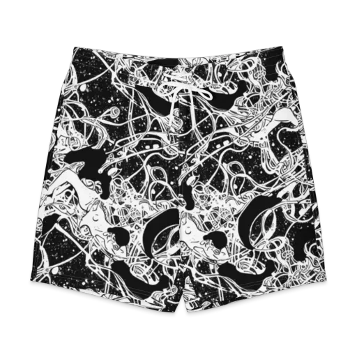 Chaos in Black on a Men's Board Shorts