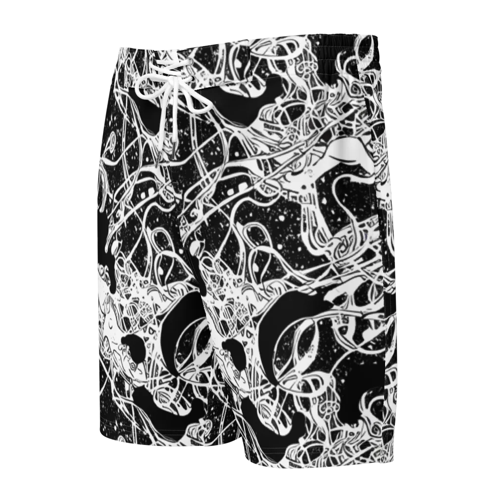 Chaos in Black on Men's Board Shorts — Front