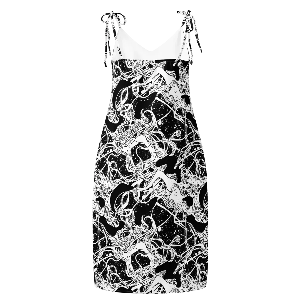 Chaos in Black on Slip Dress — Back