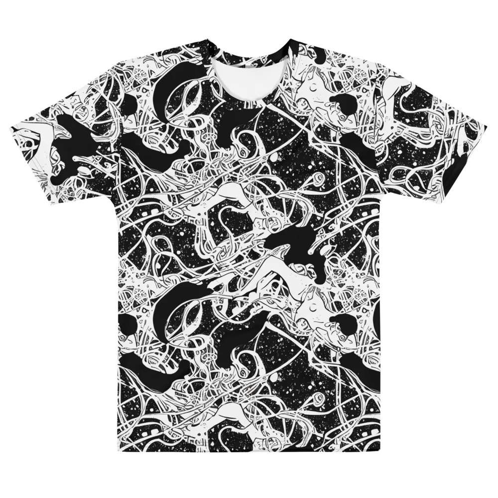Chaos in Black on Men's Cotton Crew Neck T-Shirt — Front