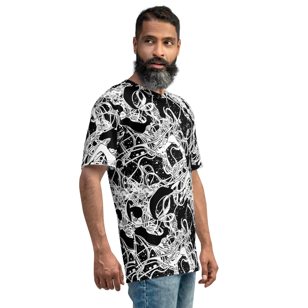 Chaos in Black on Men's Crew Neck T-Shirt — Right