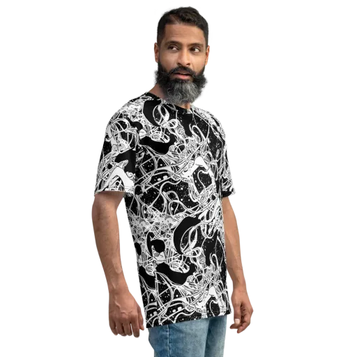 Chaos in Black on a Men's Crew Neck T-Shirt