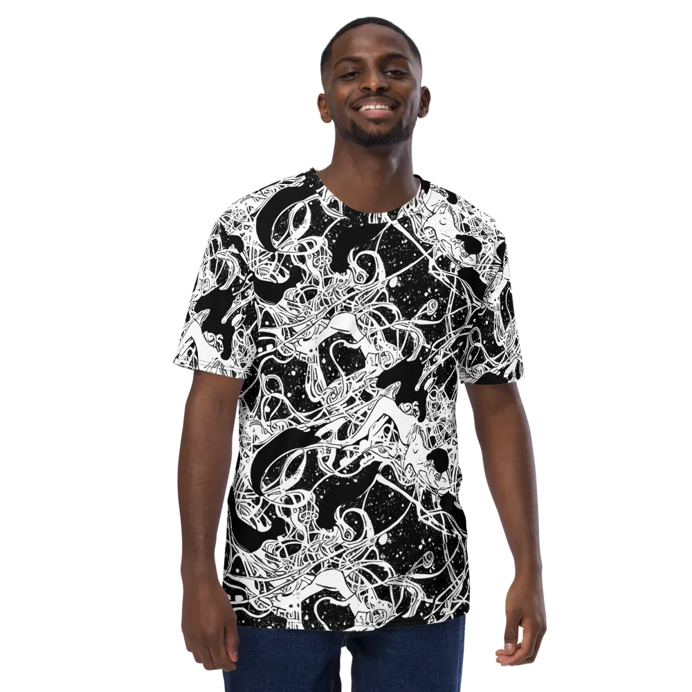 Chaos in Black on Men's Crew Neck T-Shirt — Front