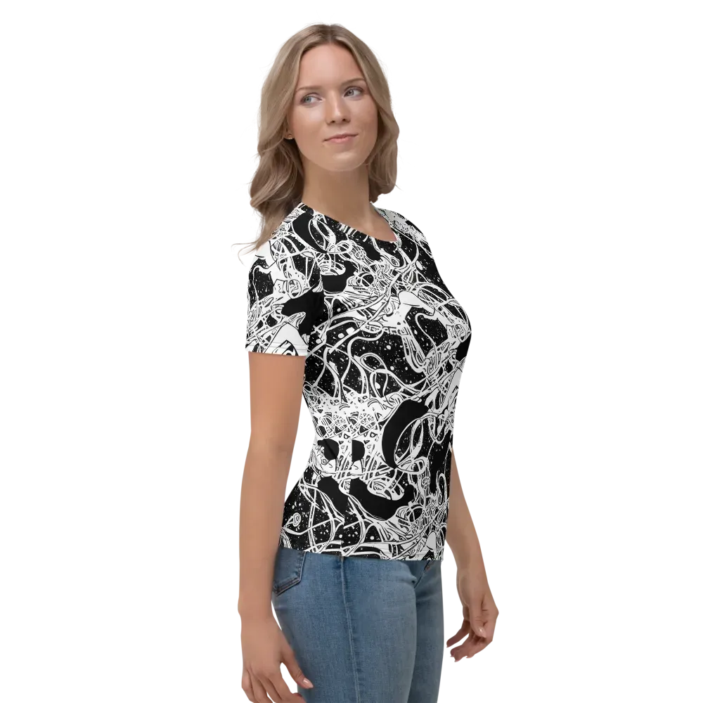 Chaos in Black on Women's Crew Neck T-Shirt — Right