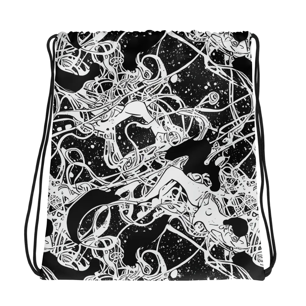 Chaos in Black on Drawstring Bag — Photo