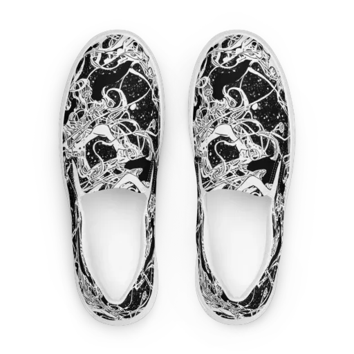 Chaos in Black on a Women's Slip-On Canvas Shoes