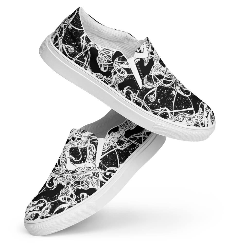 Chaos in Black on Women's Slip-On Canvas Shoes — Front