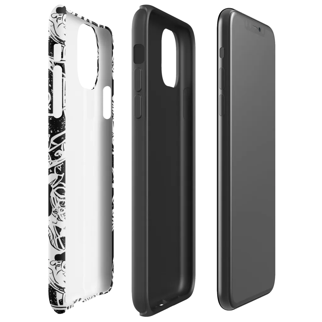 Chaos in Black on Tough Case for iPhone® — Right