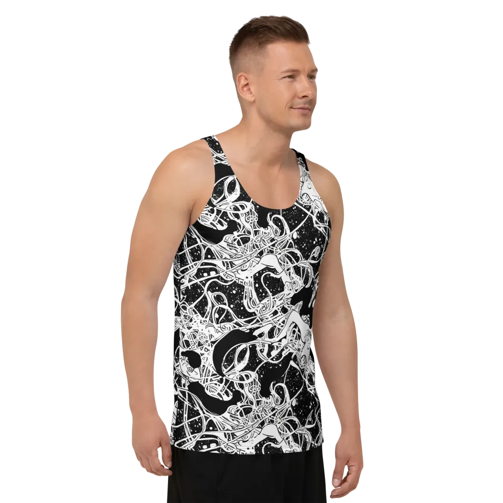Chaos in Black on Men's Tank Top — Right Front