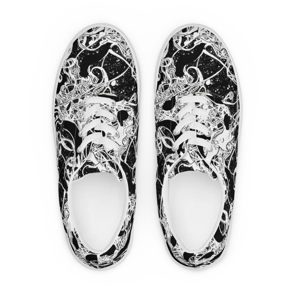 Chaos in Black on Men's Lace-Up Canvas Shoes — Front
