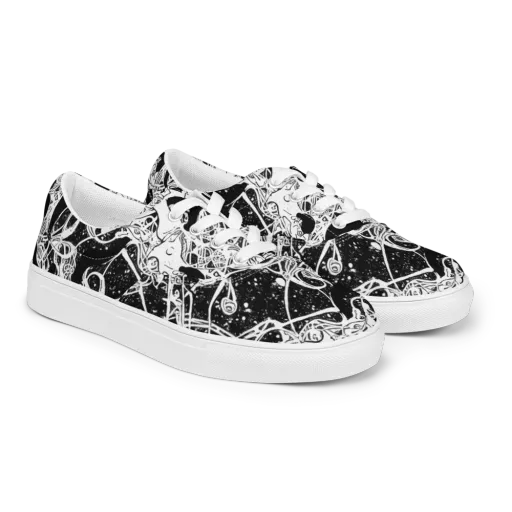 Chaos in Black on a Men's Lace-Up Canvas Shoes