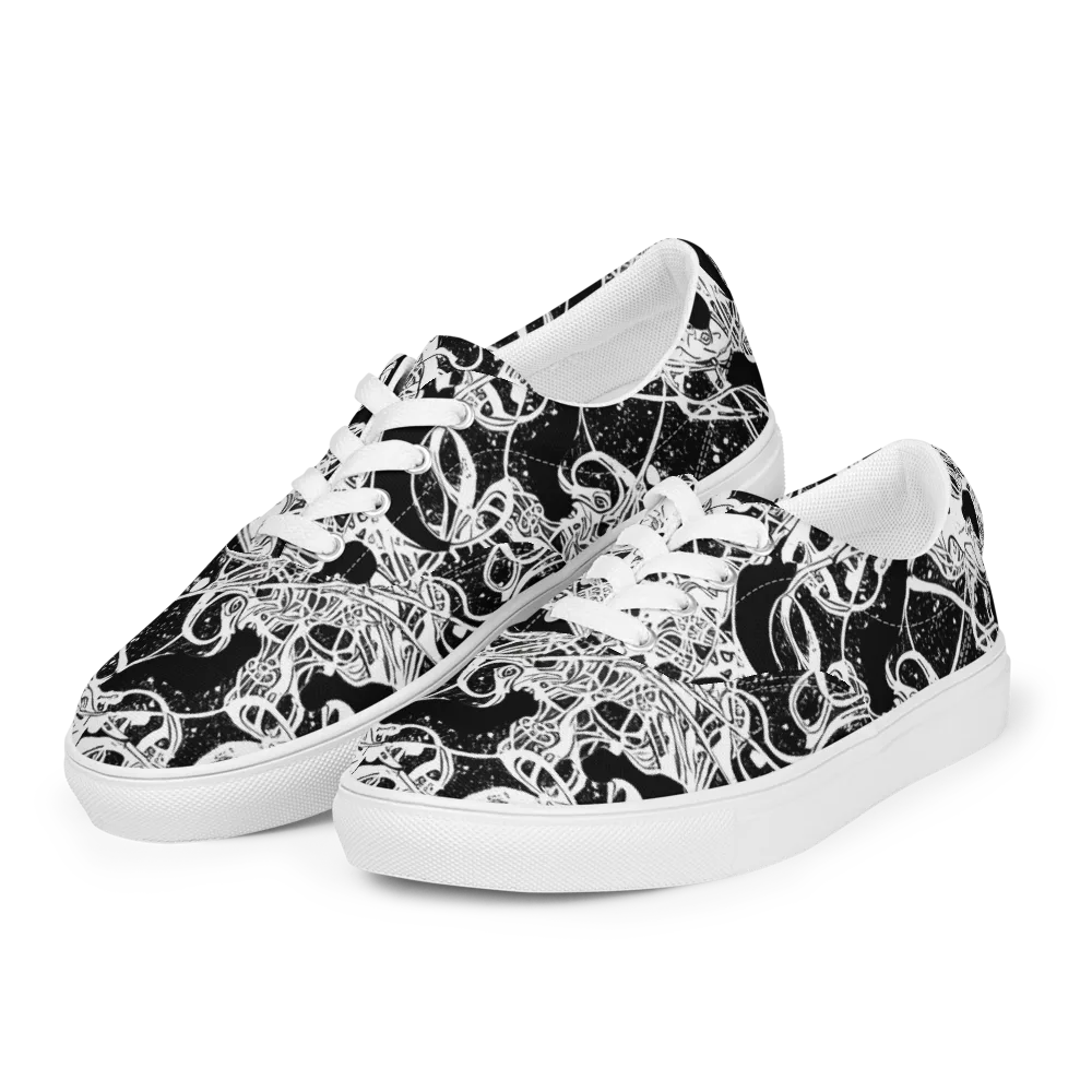 Chaos in Black on Men's Lace-Up Canvas Shoes — Left Front