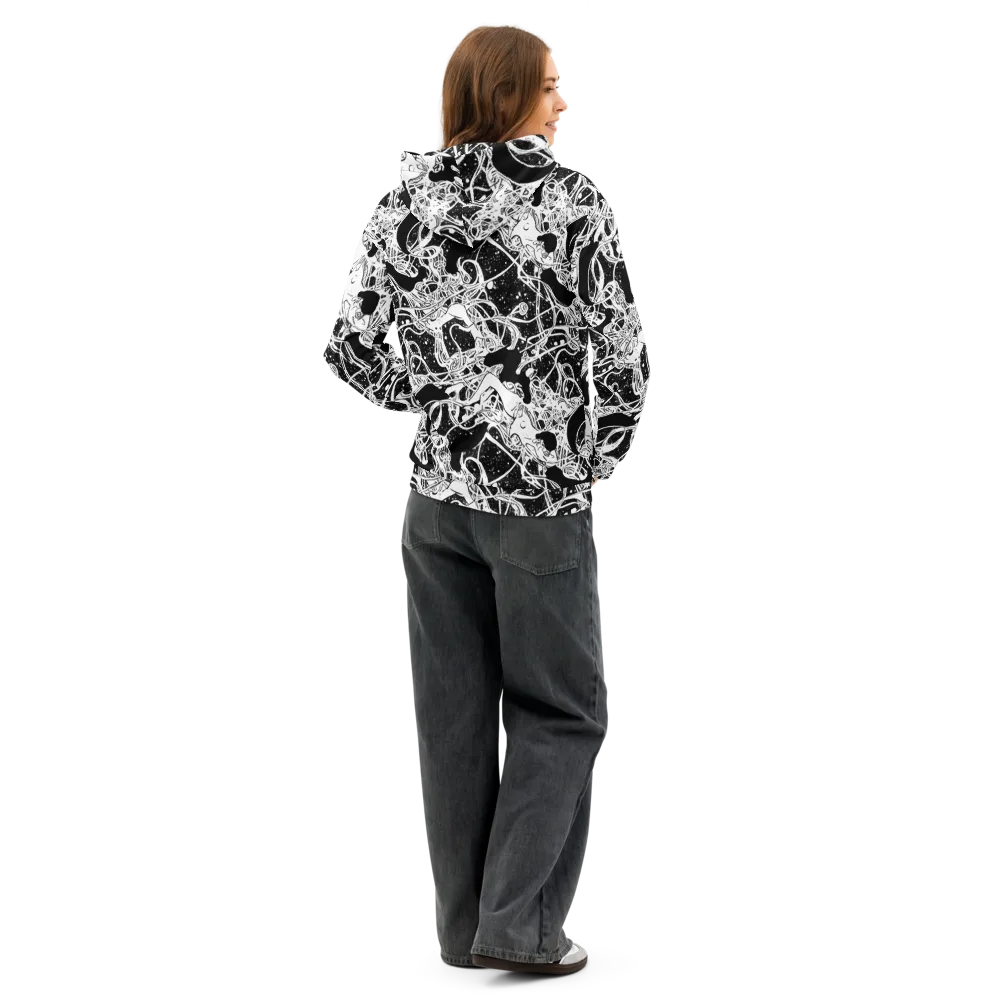 Chaos in Black on Cotton Hoodie — Back
