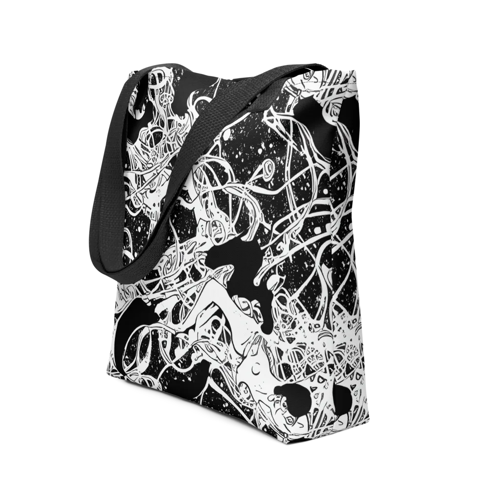 Chaos in Black on Tote Bag — Front