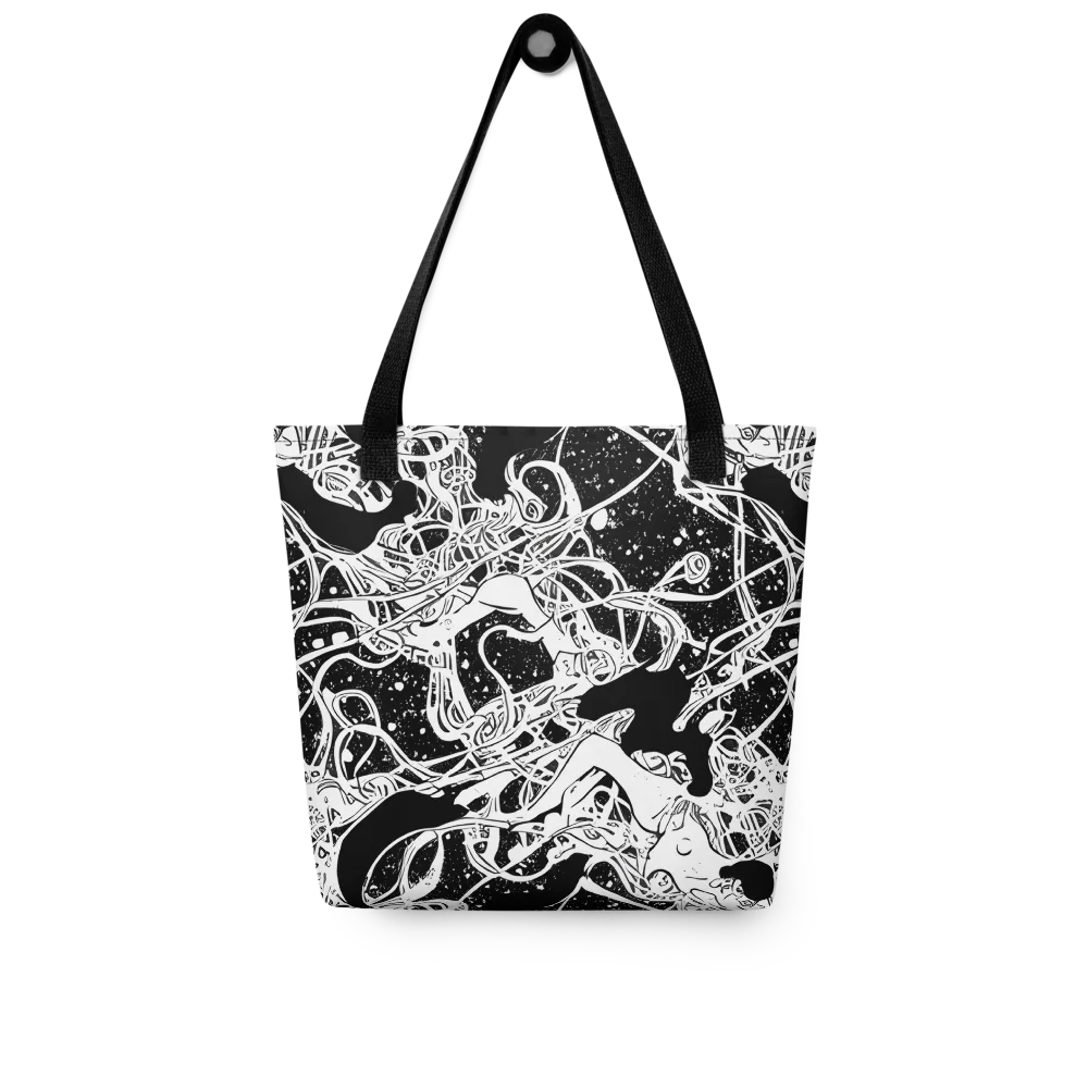 Chaos in Black on Tote Bag — Front