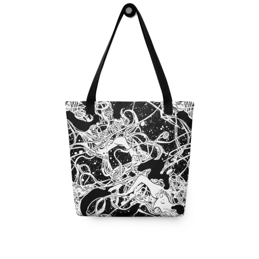 Chaos in Black on a Tote Bag