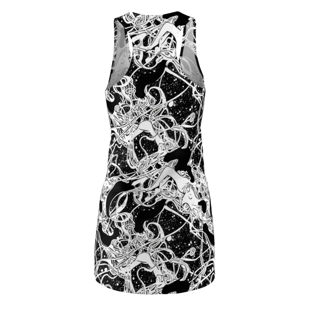 Chaos in Black on Racerback Dress — Back
